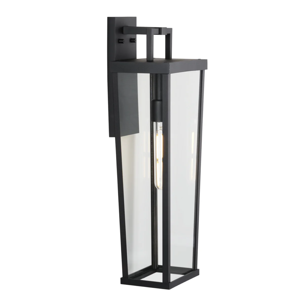 Tryon Collection One-Light Large Black New Traditional Outdoor Wall Lantern - Image 7