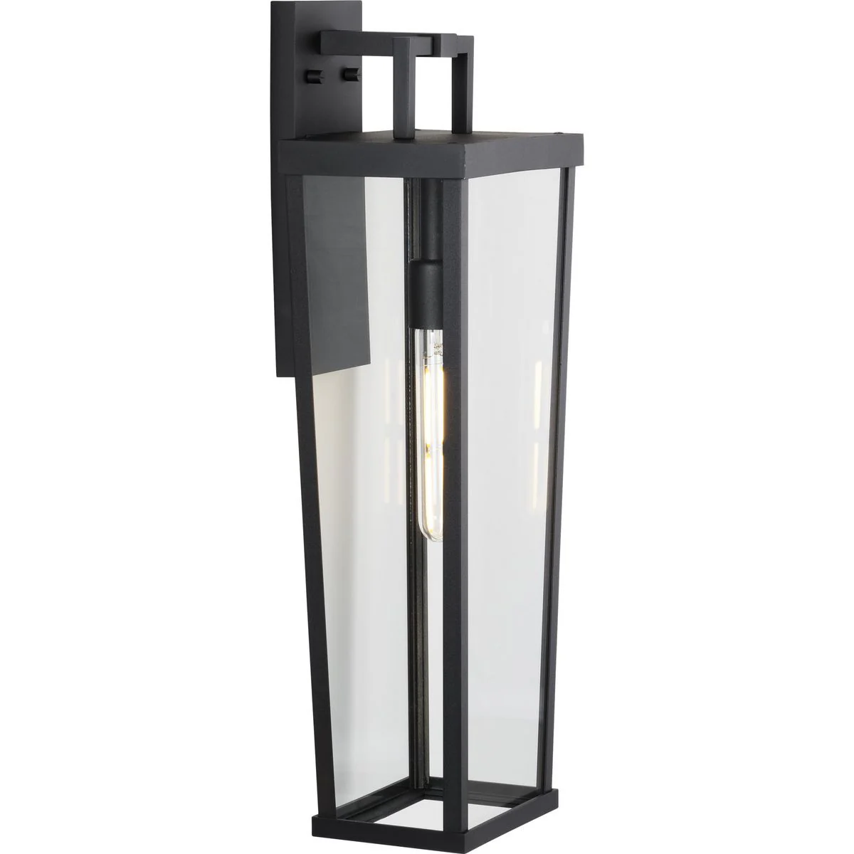 Tryon Collection One-Light Large Black New Traditional Outdoor Wall Lantern - Image 8