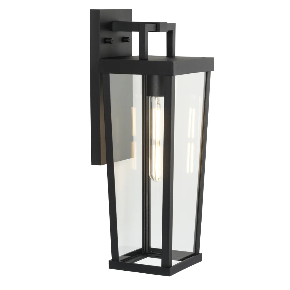 Tryon Collection One-Light Medium Black New Traditional Outdoor Wall Lantern - Image 8