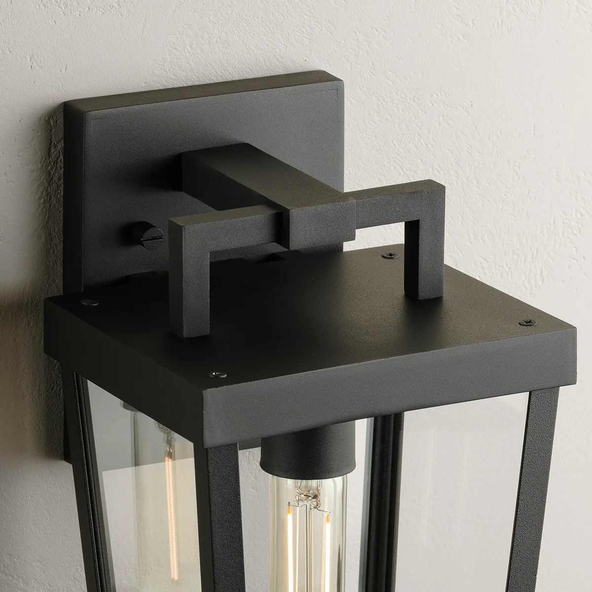 Tryon Collection One-Light Small Black New Traditional Outdoor Wall Lantern - Image 4