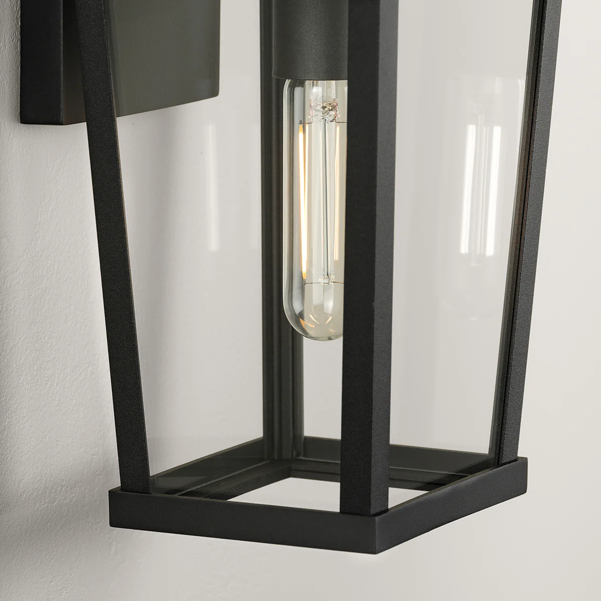 Tryon Collection One-Light Small Black New Traditional Outdoor Wall Lantern - Image 6