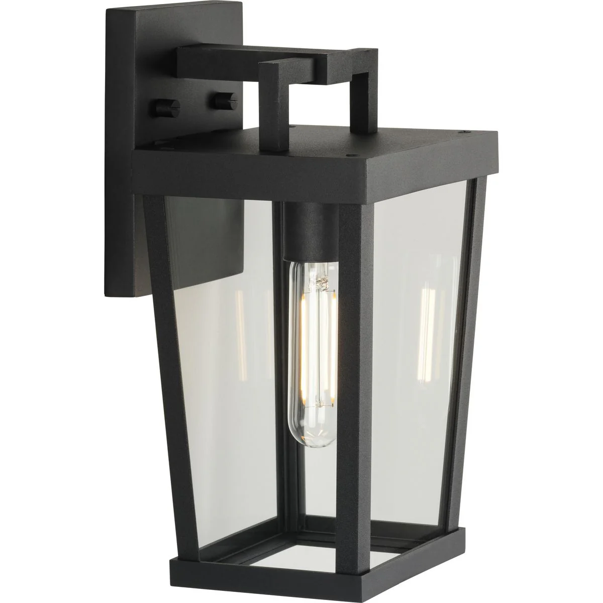 Tryon Collection One-Light Small Black New Traditional Outdoor Wall Lantern - Image 7