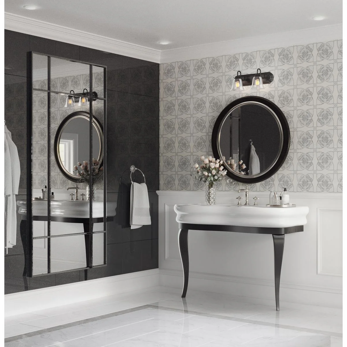 Two-Light Bath Vanity Light with Clear Glass for Bathroom - Image 3