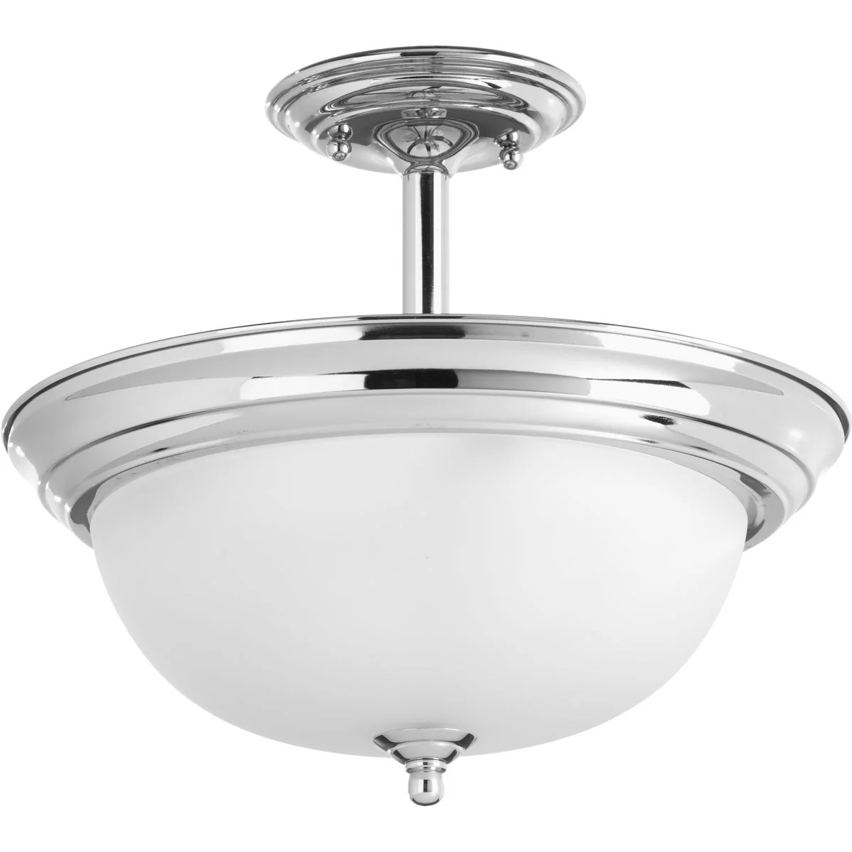 Two-Light Dome Glass 13-1/4" Semi Flush Convertible - Image 3