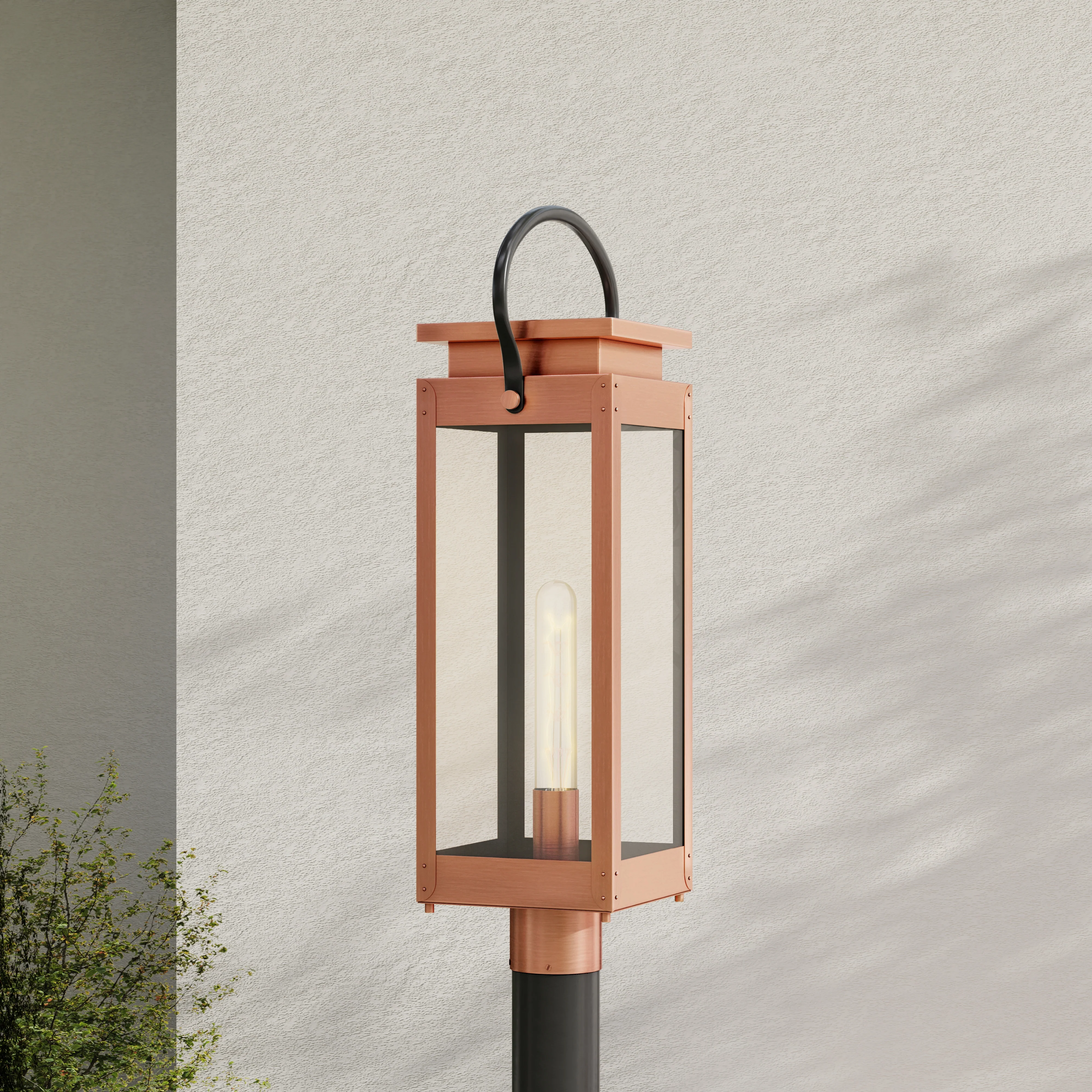 Union Square Collection One-Light Clear Glass Outdoor Post Lantern - Image 2