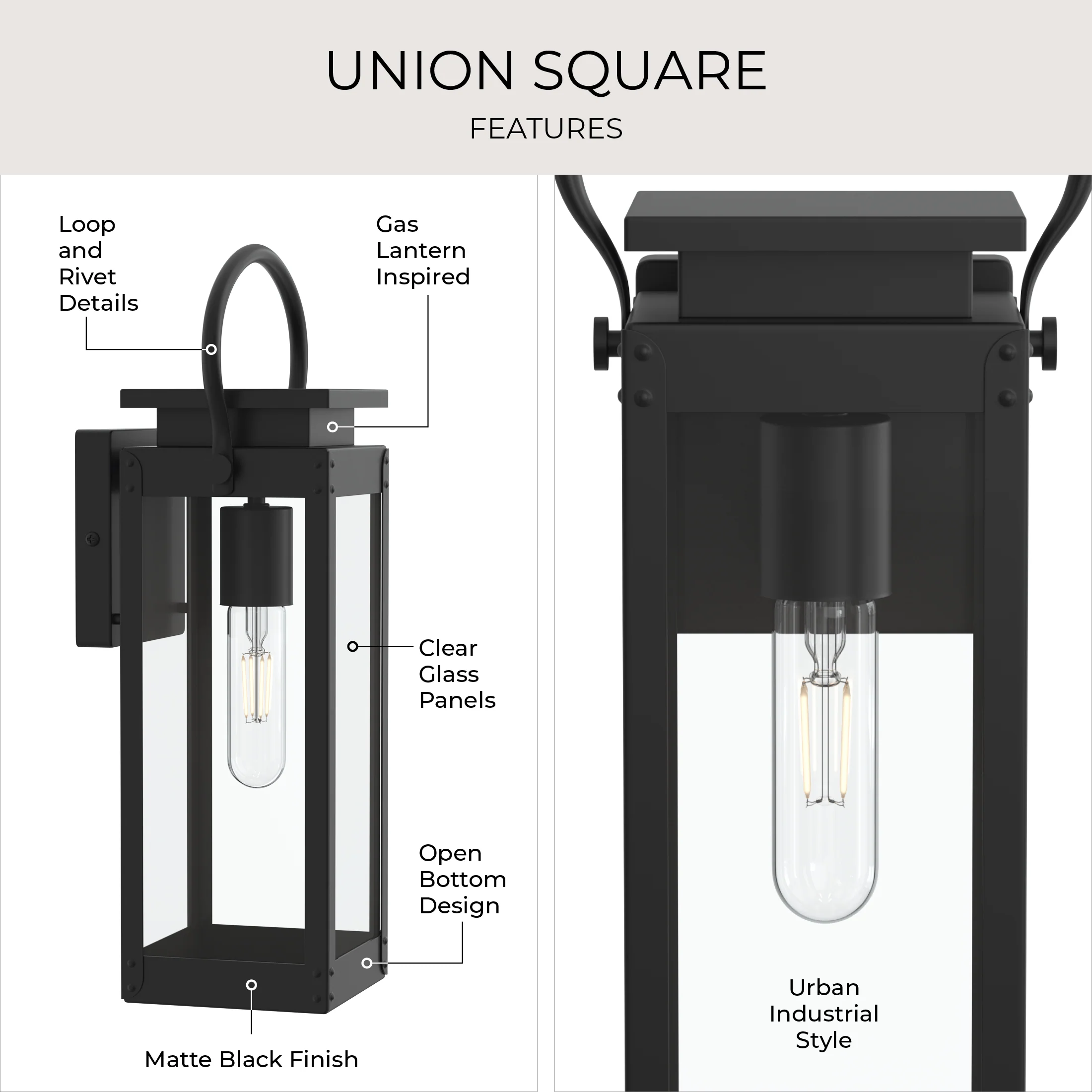 Union Square Collection One-Light Small Wall-Lantern - Image 10