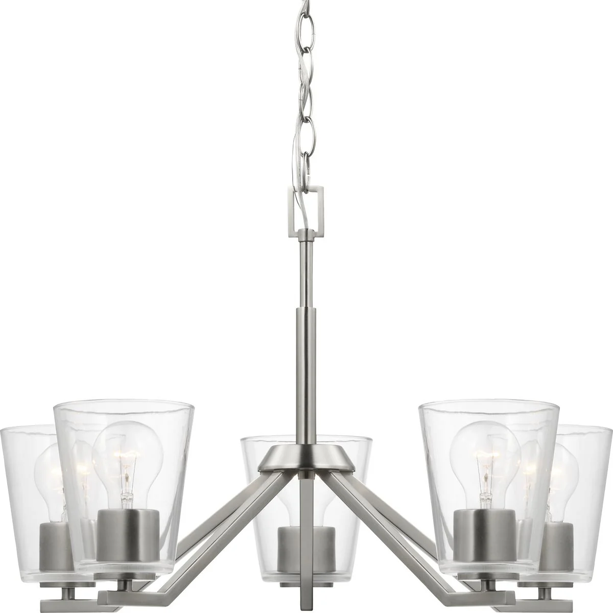 Vertex Collection Five-Light Clear Glass Chandelier