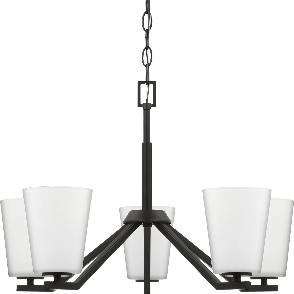 Vertex Collection Five-Light Etched White Chandelier