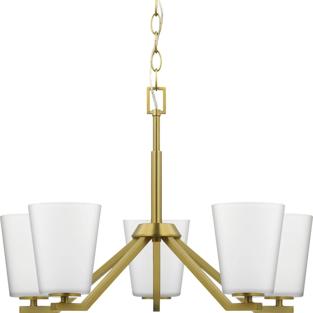 Vertex Collection Five-Light Etched White Chandelier - Image 2