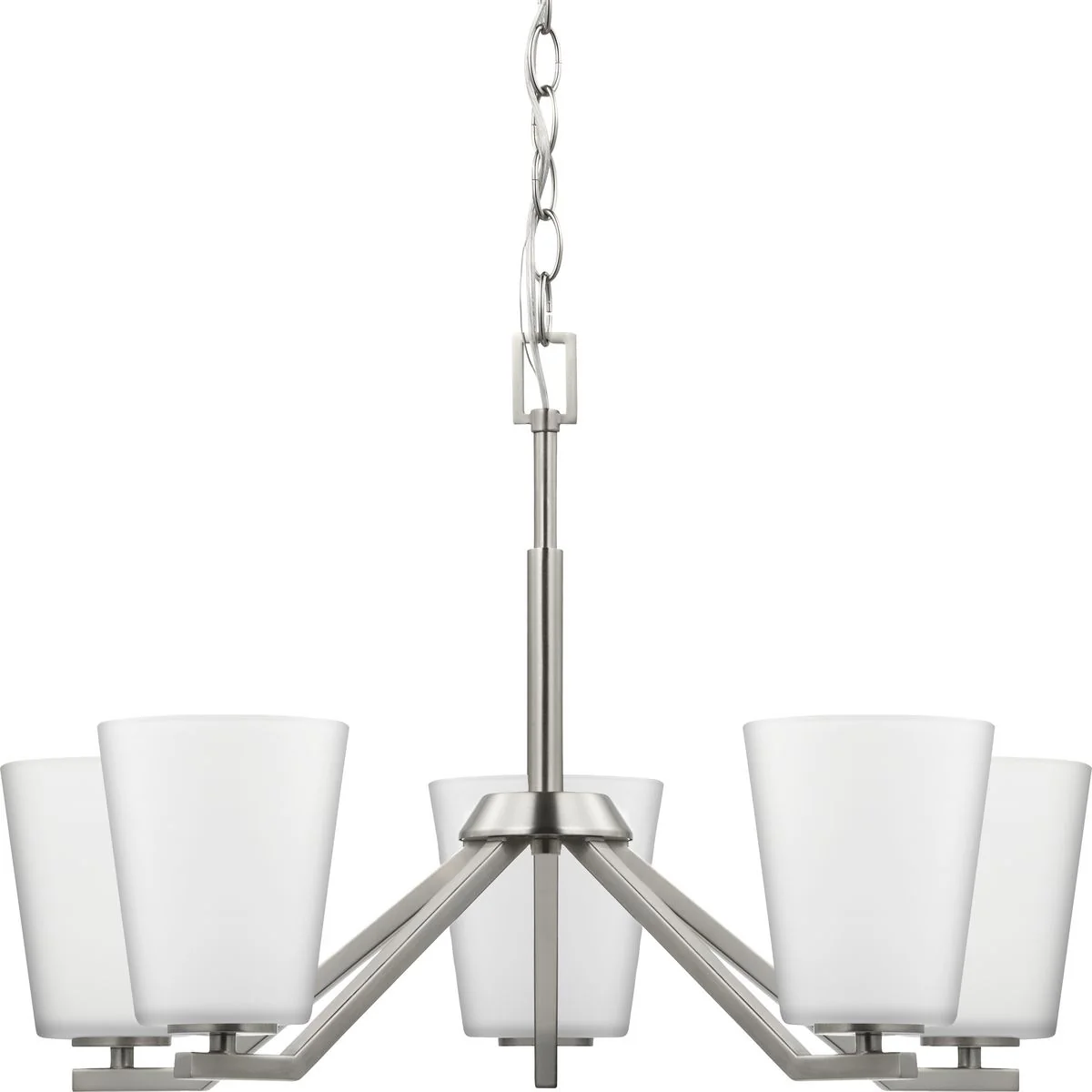 Vertex Collection Five-Light Etched White Chandelier - Image 3