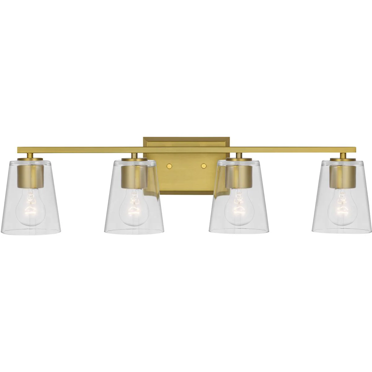 Vertex Collection Four-Light Clear Glass Bath Light