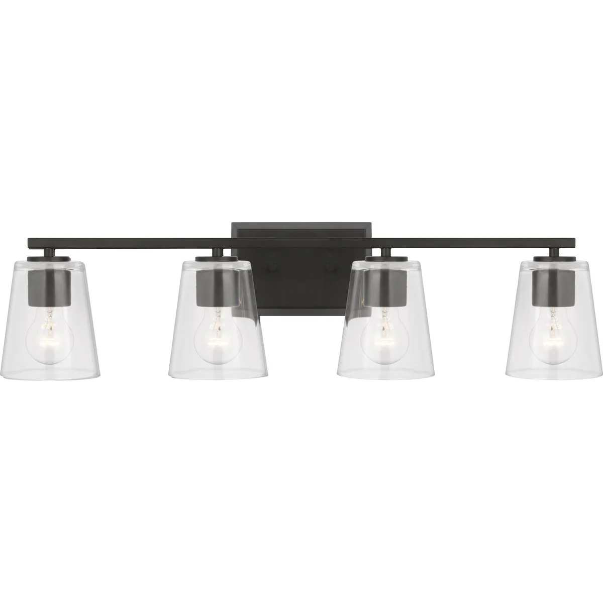 Vertex Collection Four-Light Clear Glass Bath Light - Image 2