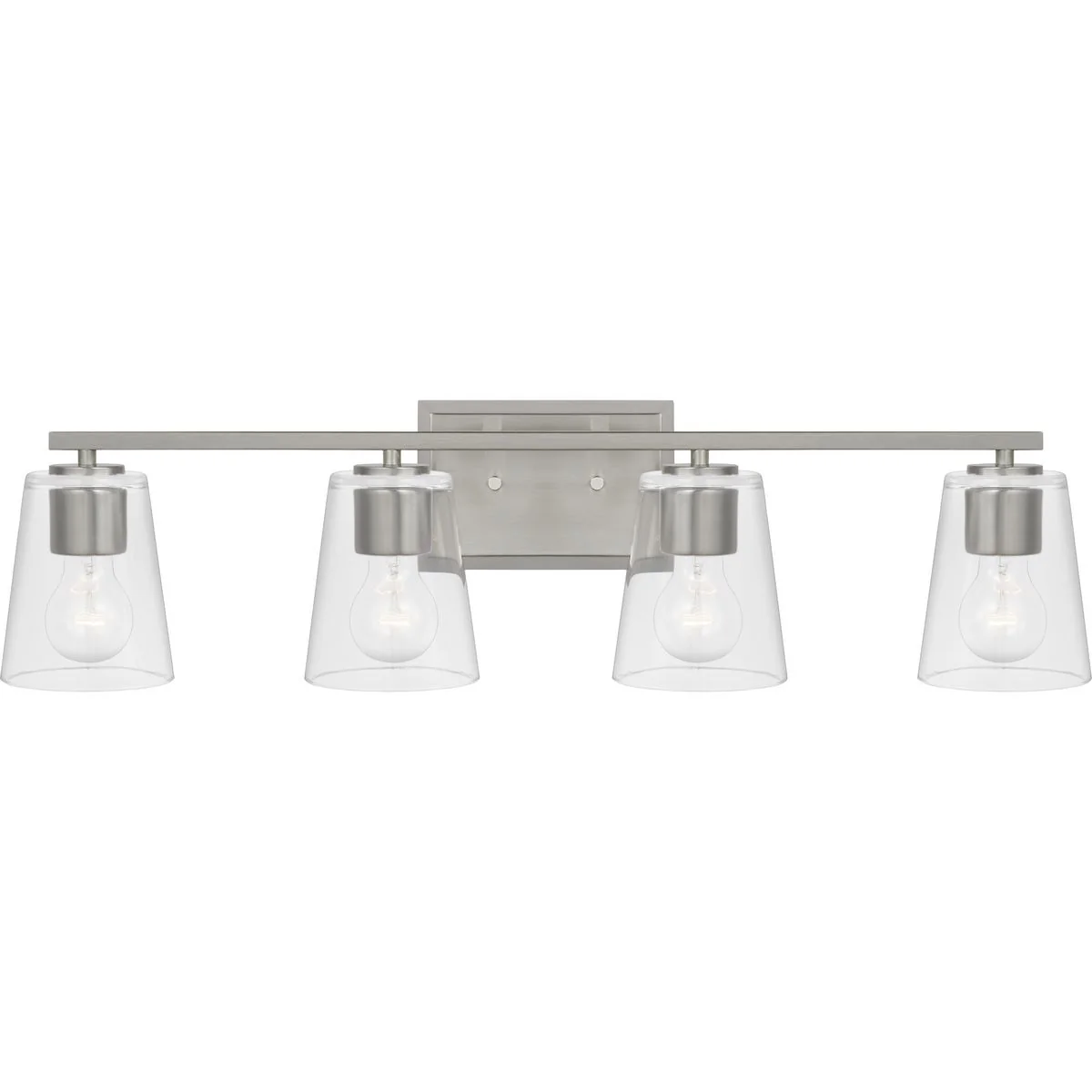 Vertex Collection Four-Light Clear Glass Bath Light - Image 3