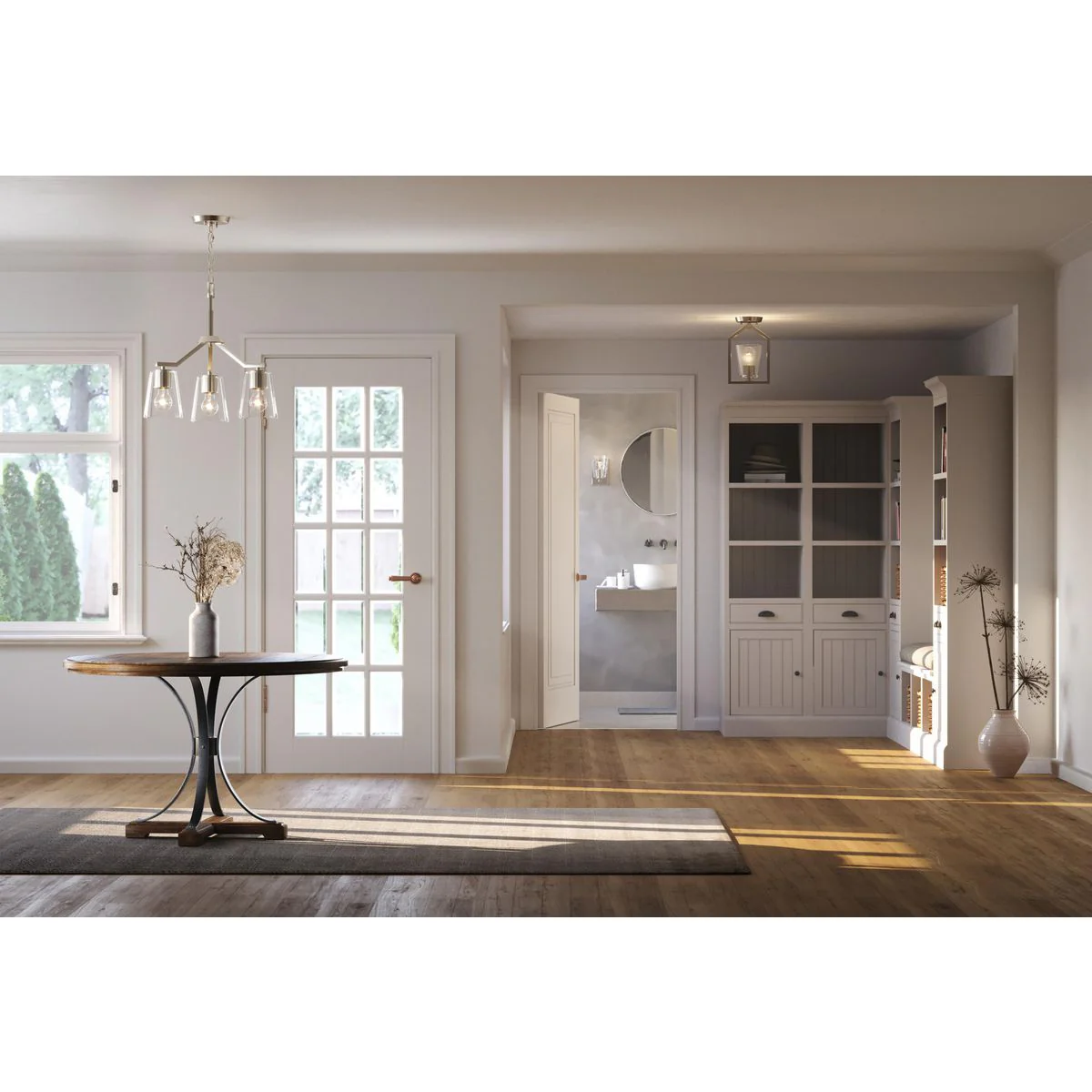 Vertex Collection One-Light Clear Glass Semi-Flush Mount - Image 4
