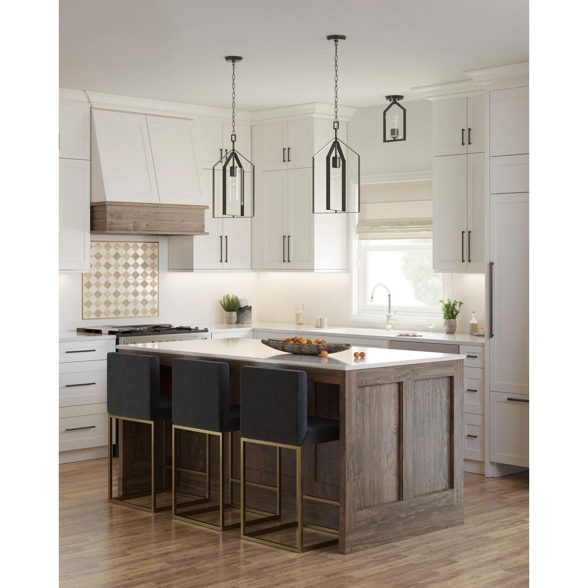 Vertex Collection One-Light Clear Glass Semi-Flush Mount - Image 5