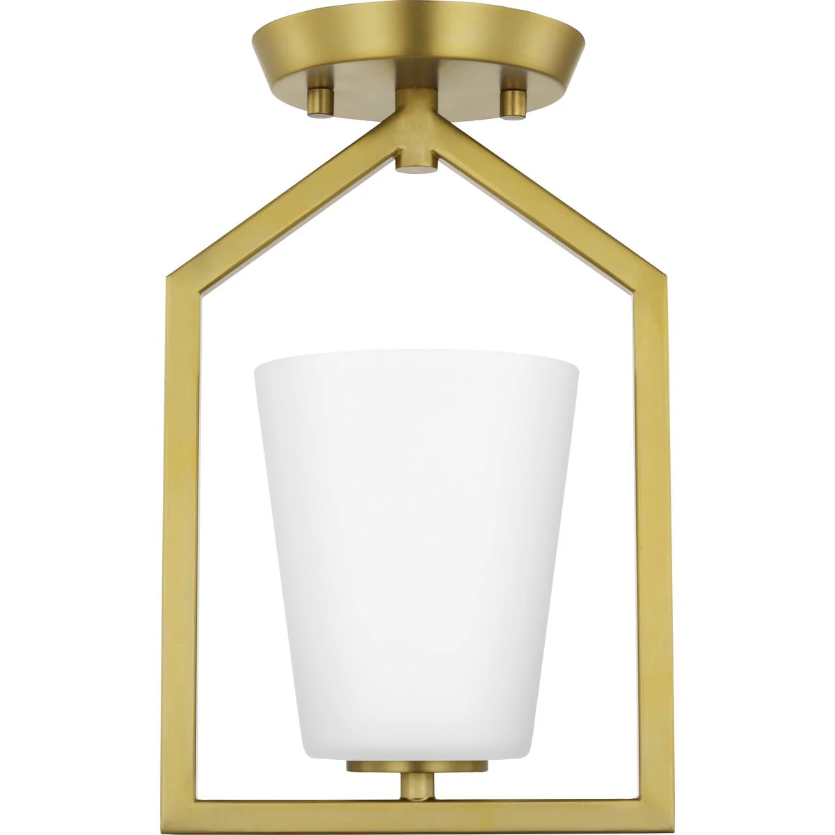 Vertex Collection One-Light Etched White Semi-Flush Mount - Image 2