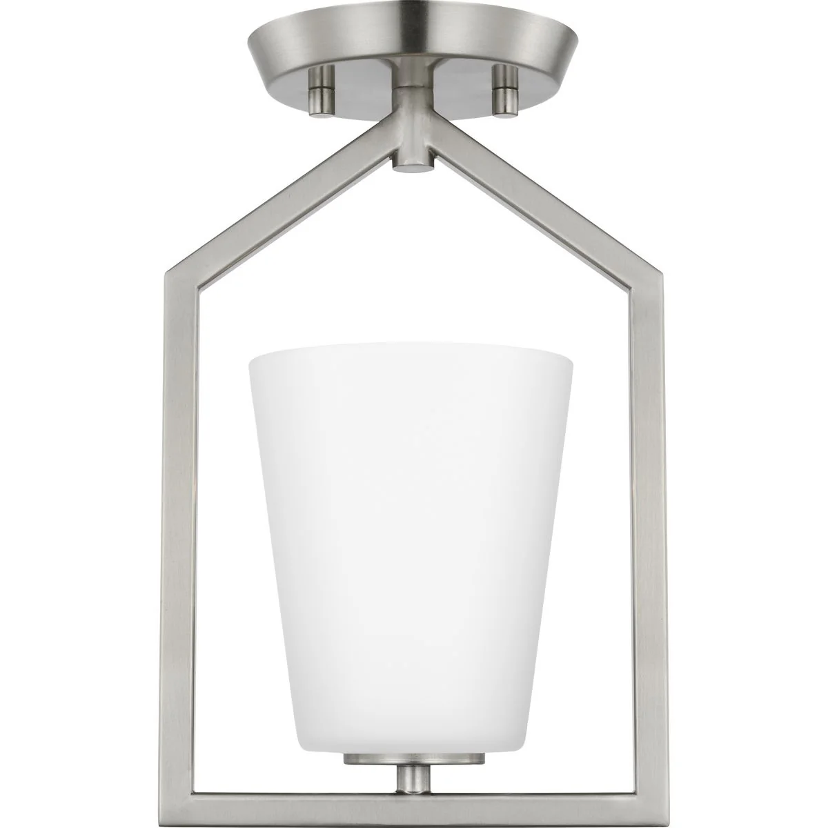 Vertex Collection One-Light Etched White Semi-Flush Mount - Image 3