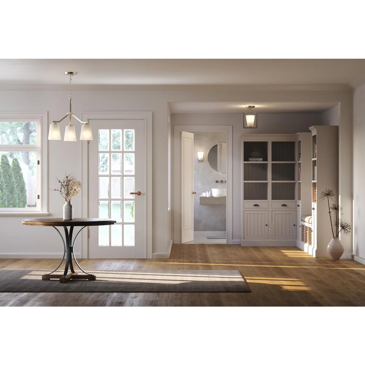 Vertex Collection One-Light Etched White Semi-Flush Mount - Image 6