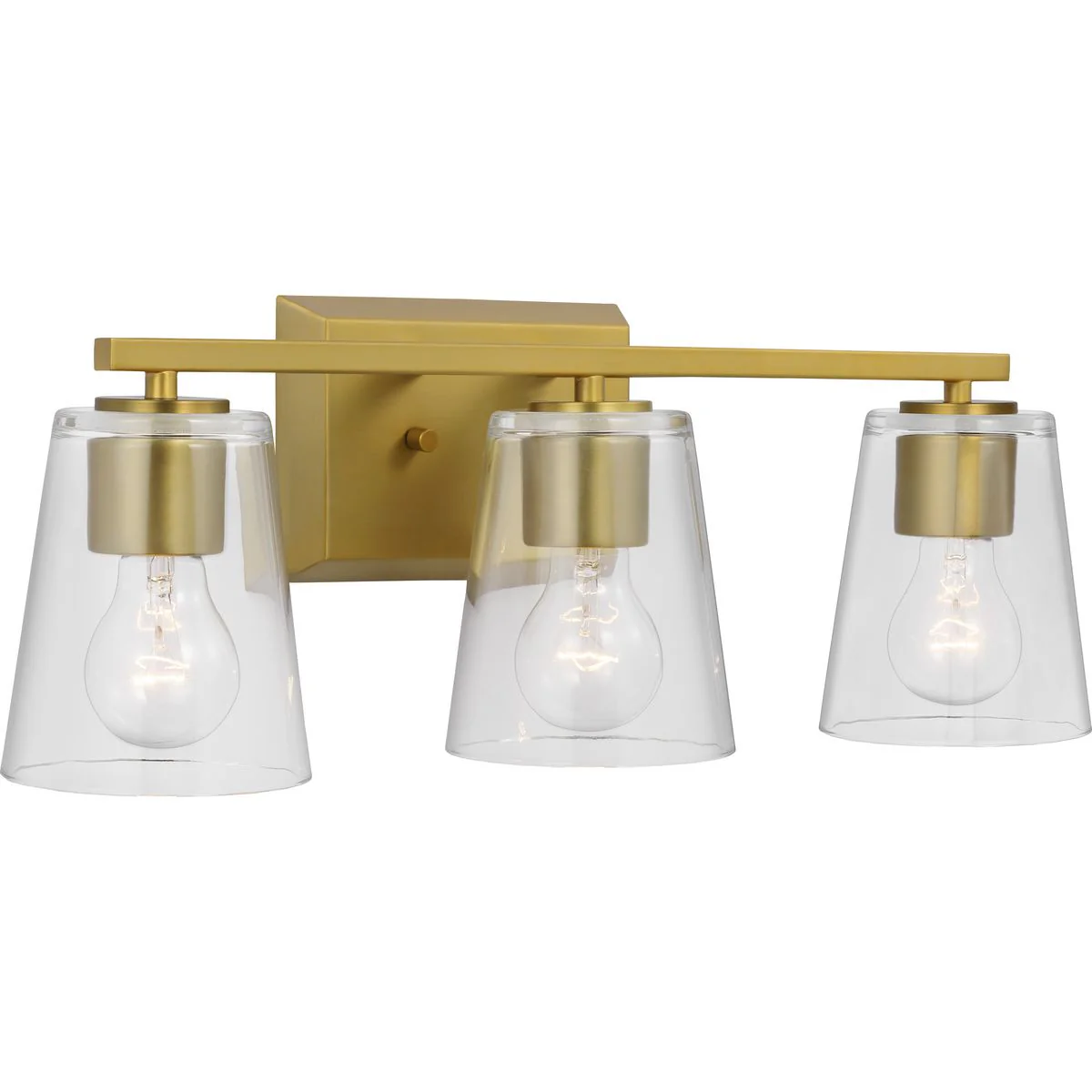 Vertex Collection Three-Light Clear Glass Bath Light - Image 3
