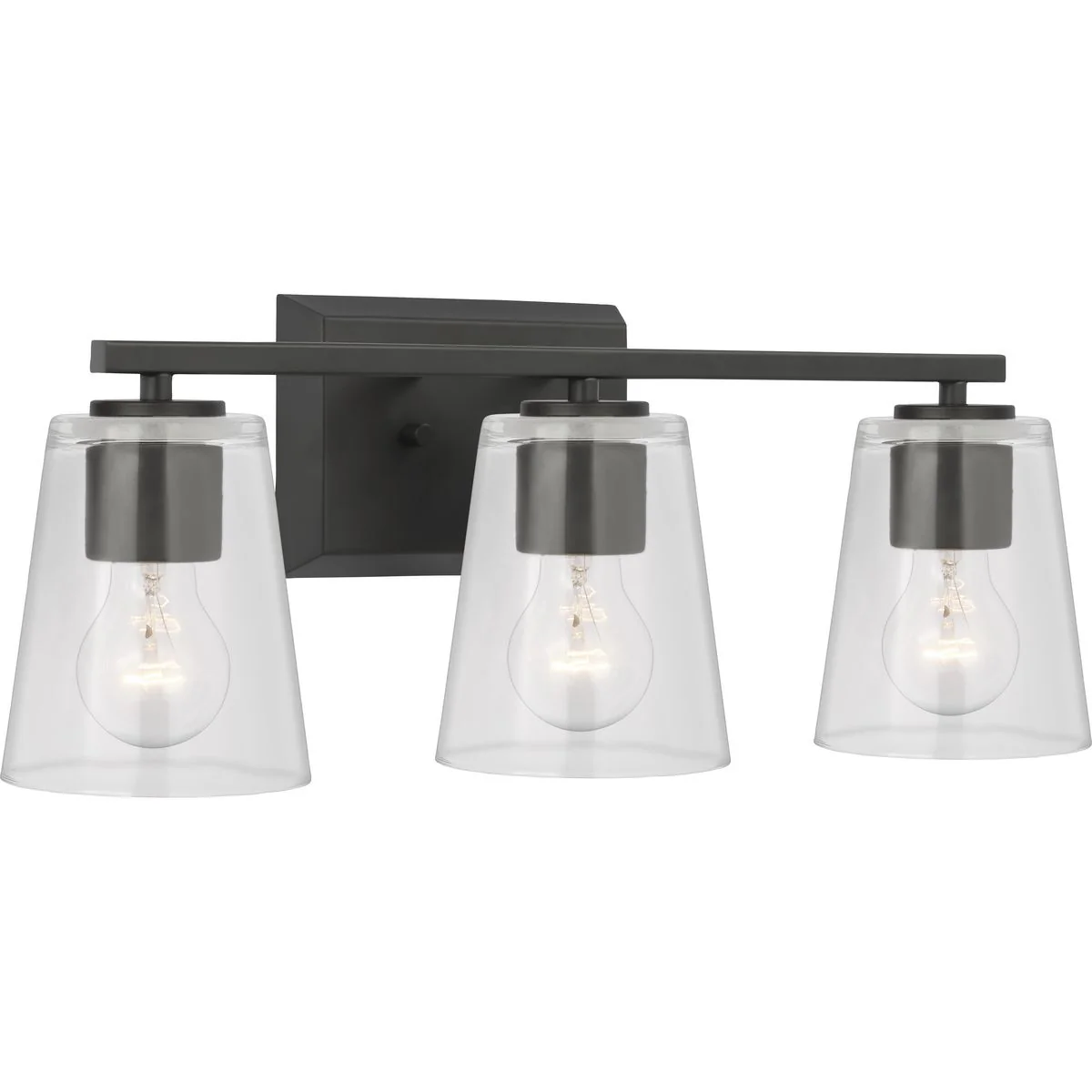 Vertex Collection Three-Light Clear Glass Bath Light - Image 4
