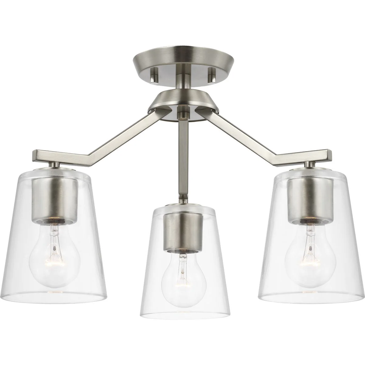 Vertex Collection Three-Light Clear Glass Convertible Chandelier - Image 3