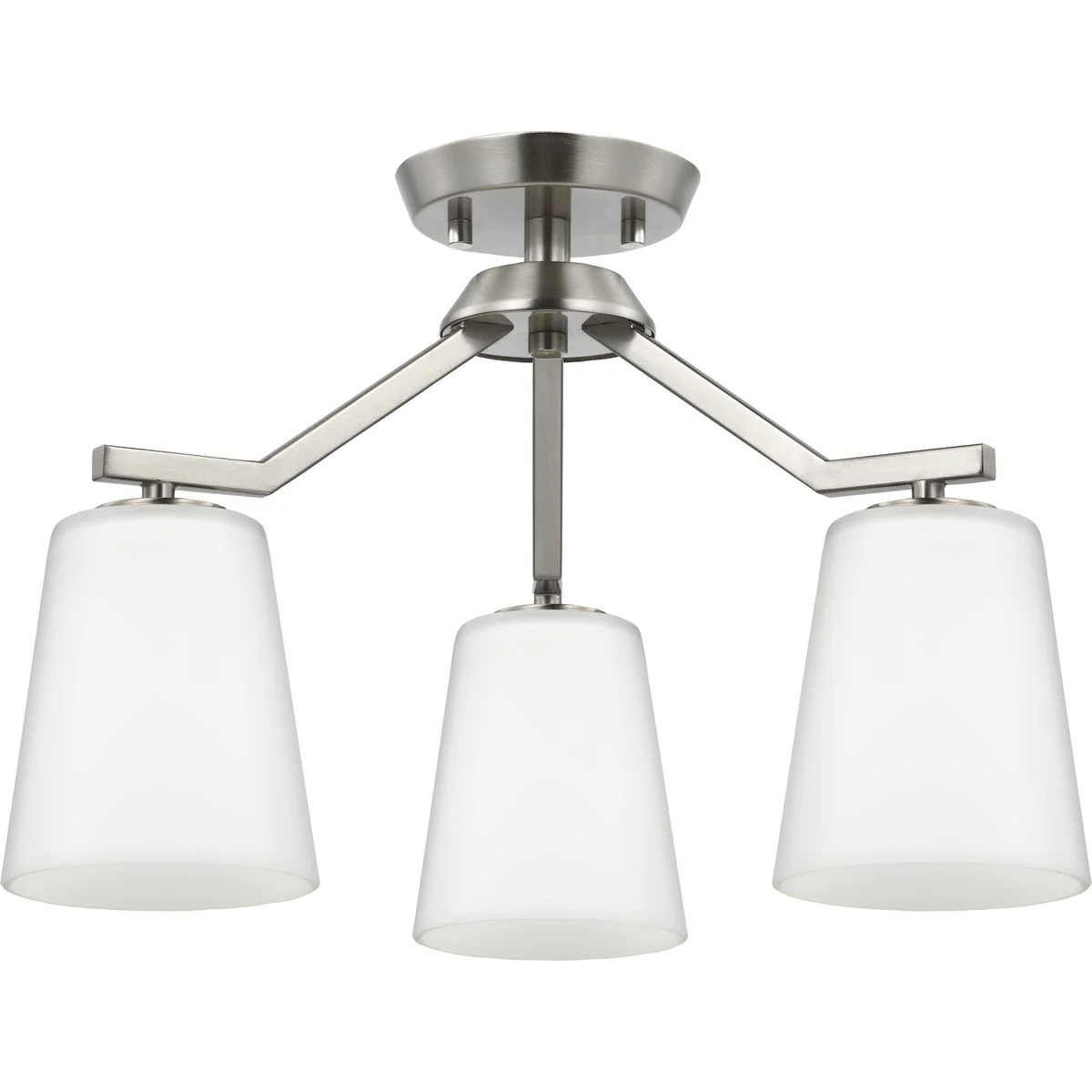Vertex Collection Three-Light Etched White Convertible Chandelier - Image 3