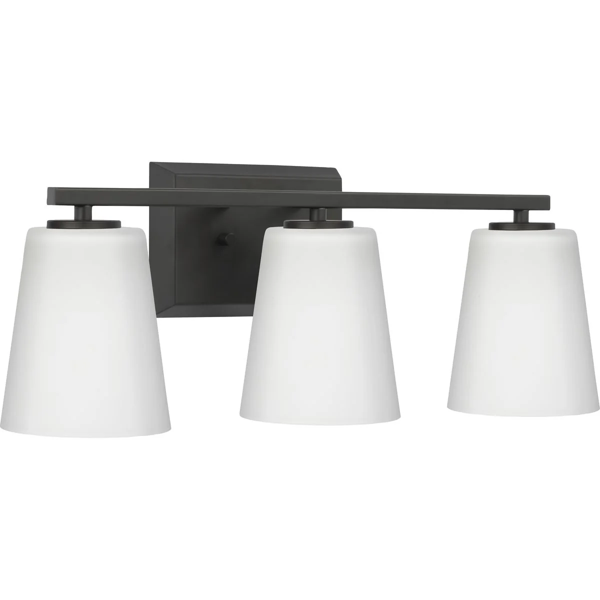 Vertex Collection Three-Light Etched White Glass Bath Light - Image 2