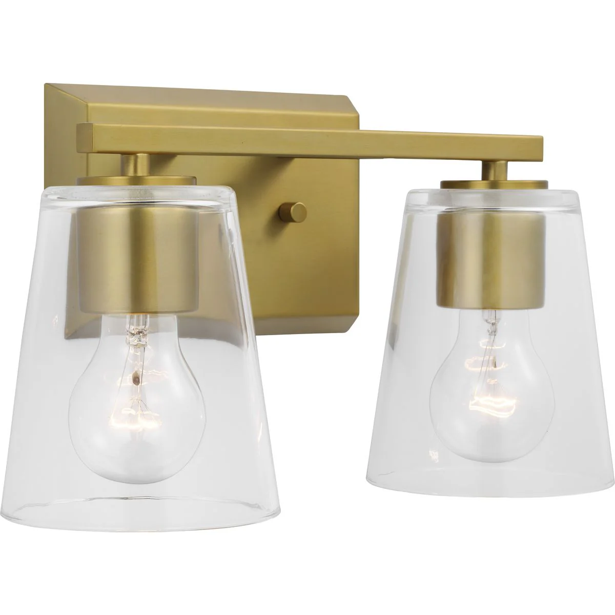 Vertex Collection Two-Light Clear Glass Bath Light - Image 3