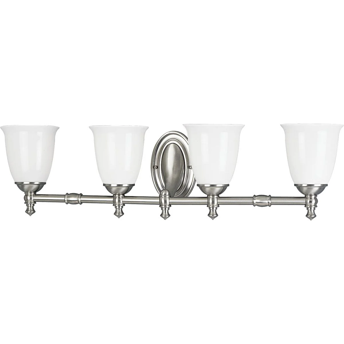 Victorian Collection Four-Light White Opal Glass Bath Vanity Light