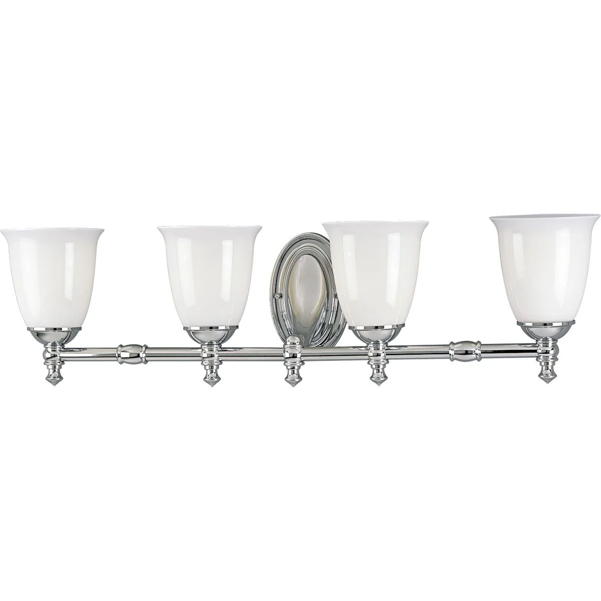 Victorian Collection Four-Light White Opal Glass Bath Vanity Light - Image 2