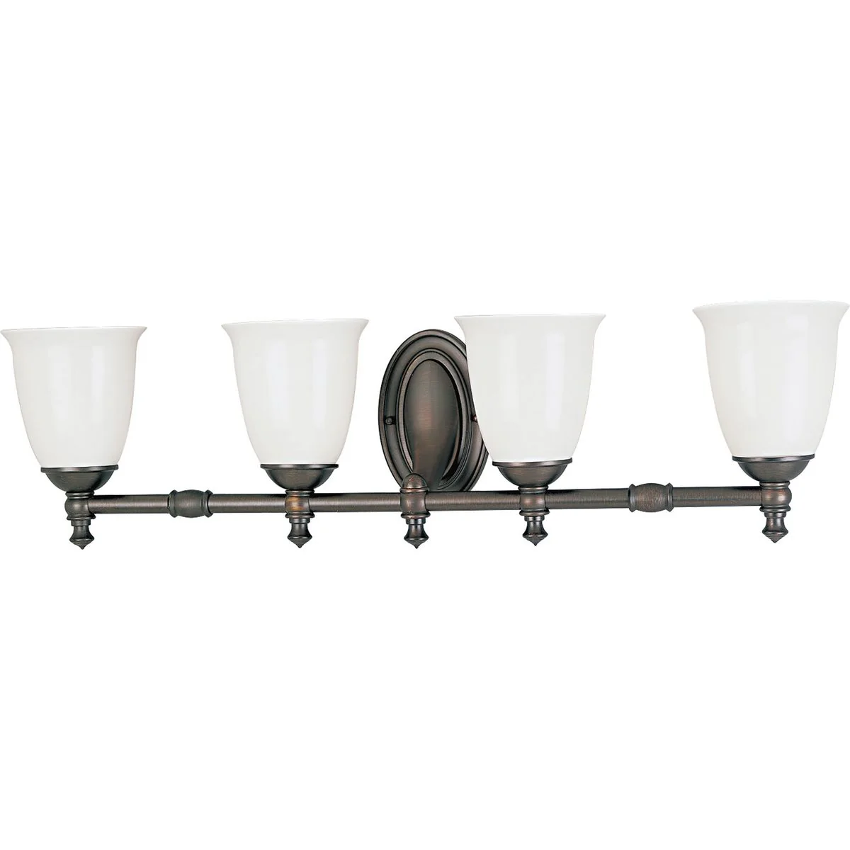 Victorian Collection Four-Light White Opal Glass Bath Vanity Light - Image 3