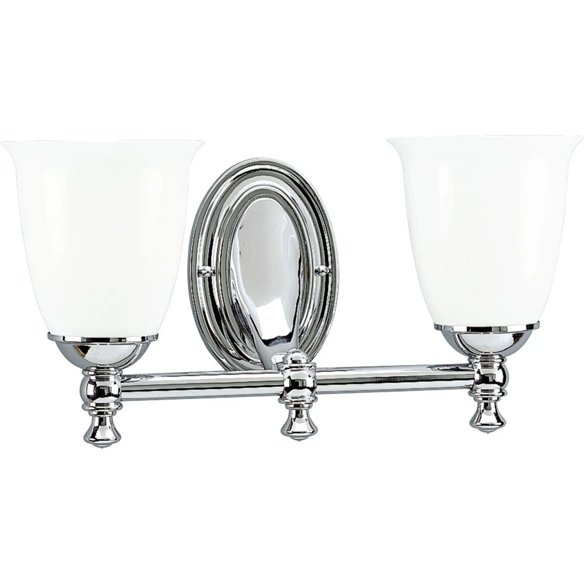 Victorian Collection Two-Light White Opal Glass Bath Vanity Light