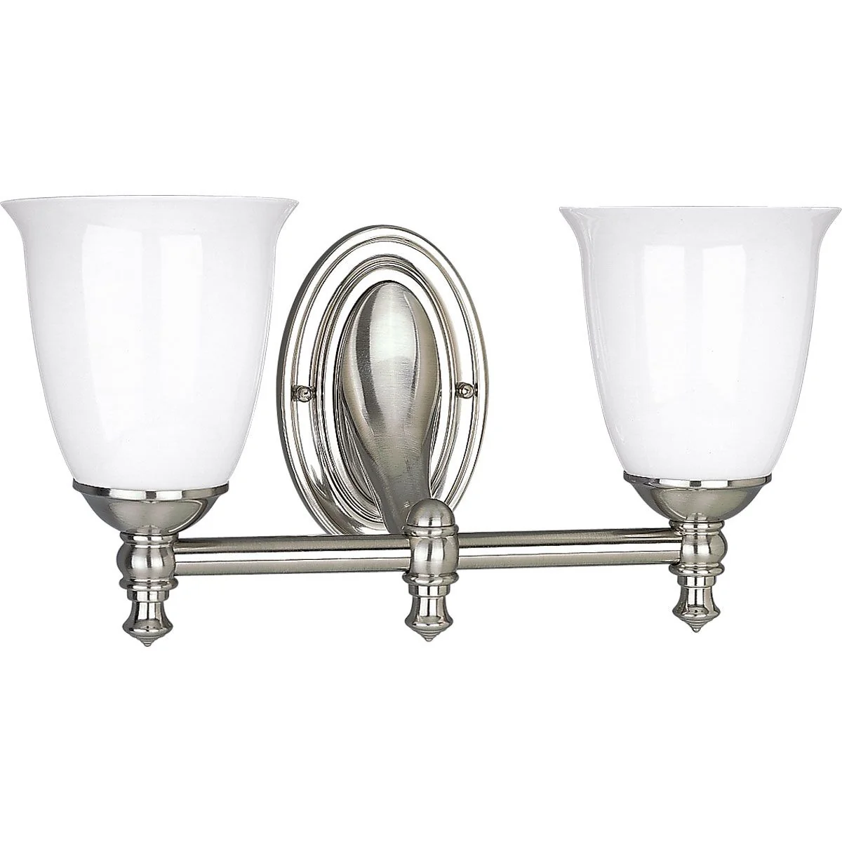 Victorian Collection Two-Light White Opal Glass Bath Vanity Light - Image 3