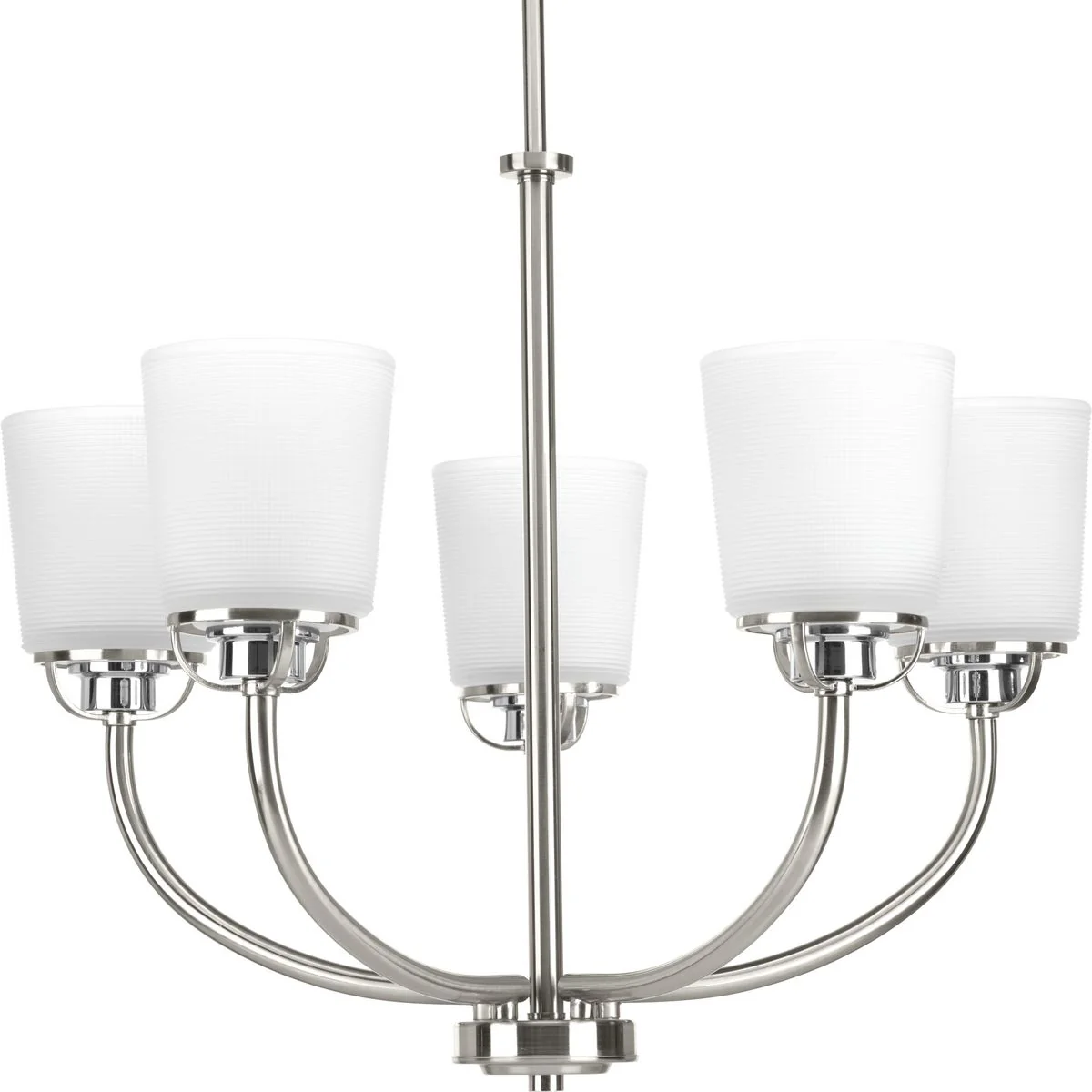 West Village Collection Five-Light Etched Double Prismatic Glass Chandelier Light
