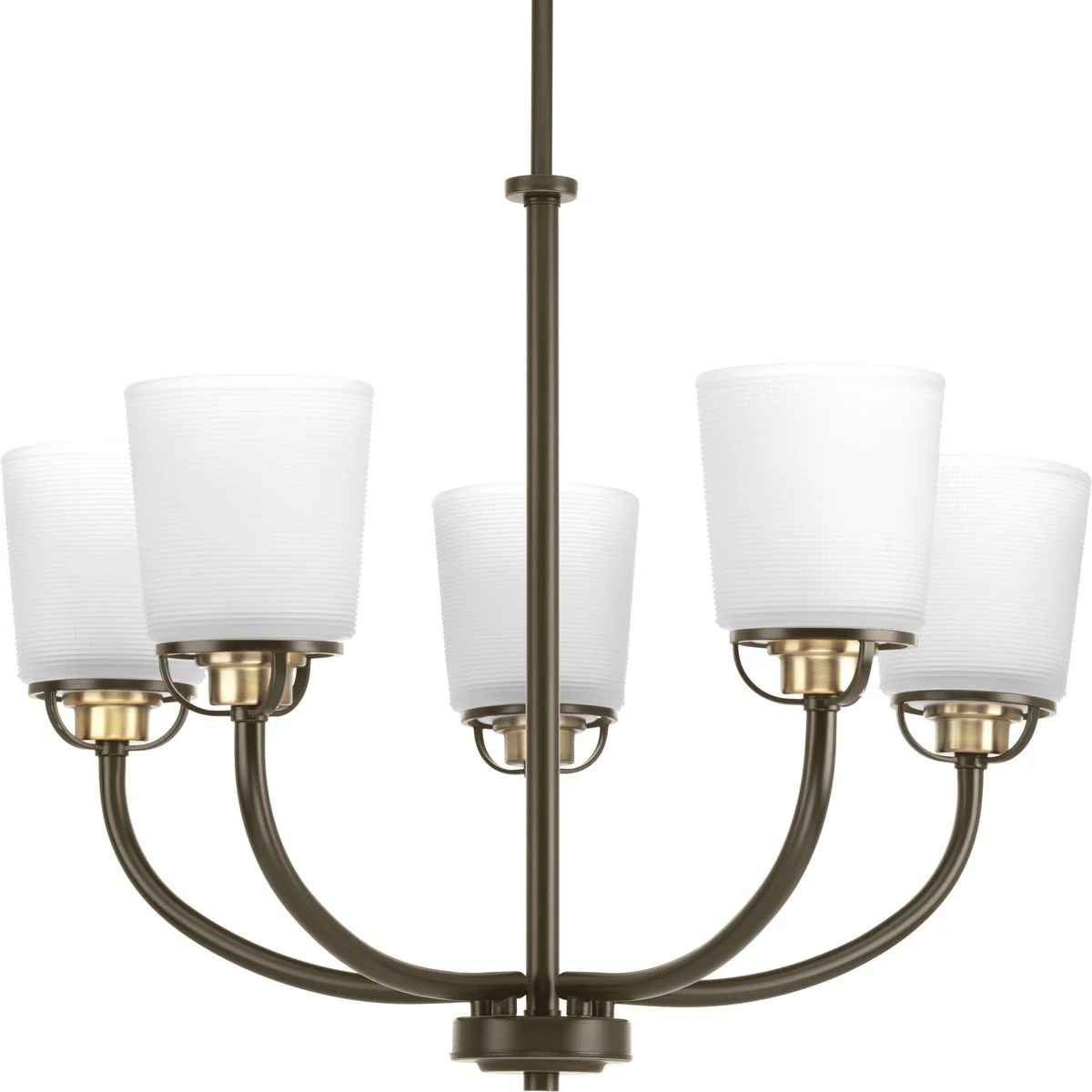 West Village Collection Five-Light Etched Double Prismatic Glass Chandelier Light - Image 2