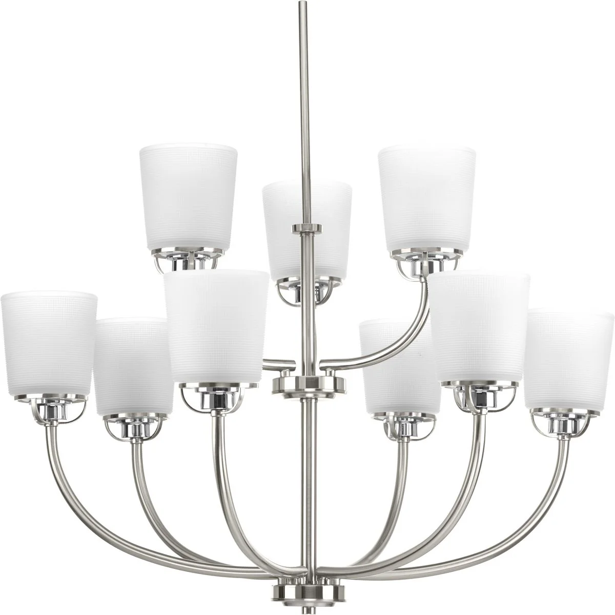 West Village Collection Nine-Light Etched Double Prismatic Glass Chandelier Light - Image 2