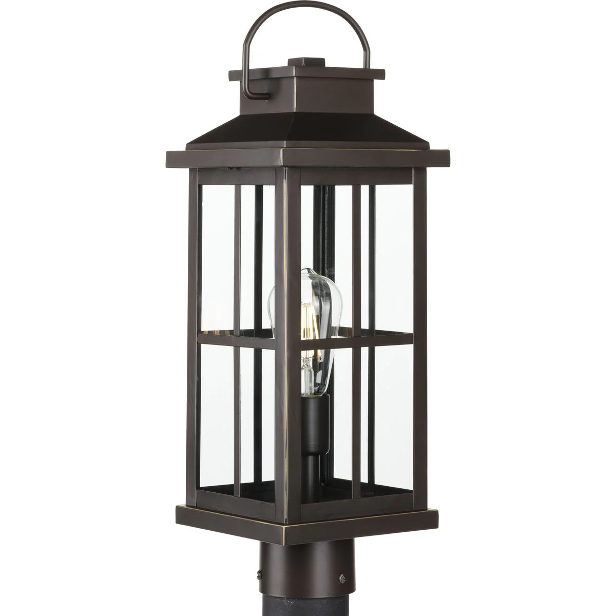 Williamston Collection One-Light Clear Glass Outdoor Post Lantern - Image 4