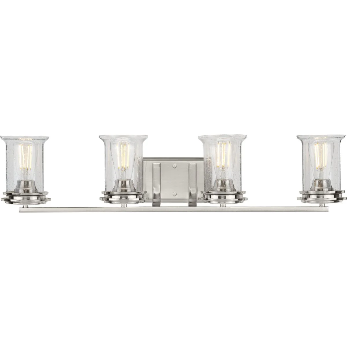 Winslett Collection Four-Light Clear Seeded Glass Bath Vanity Light - Image 2