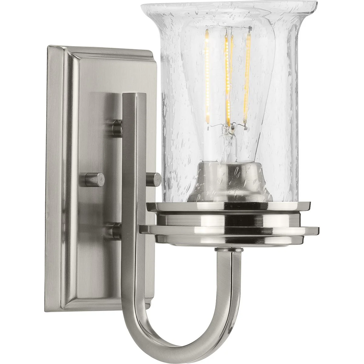 Winslett Collection One-Light Clear Seeded Glass Bath Vanity Light - Image 2