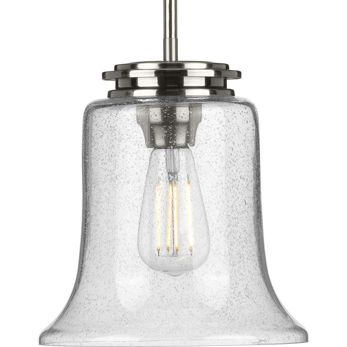 Winslett Collection One-Light Clear Seeded Glass Pendant Light