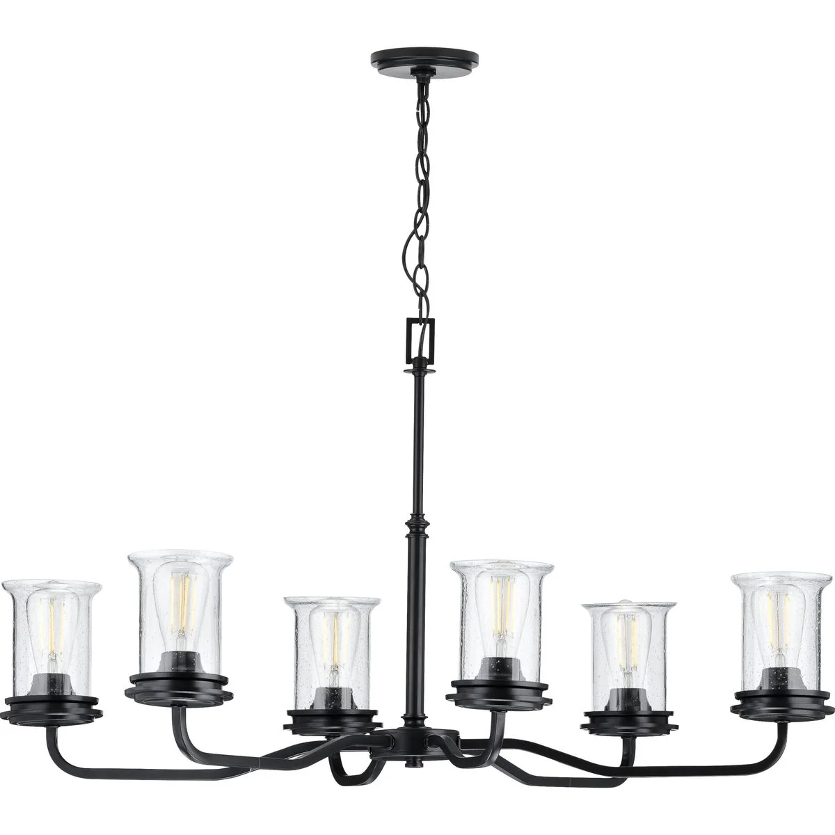 Winslett Collection Six-Light Clear Seeded Glass Chandelier Light