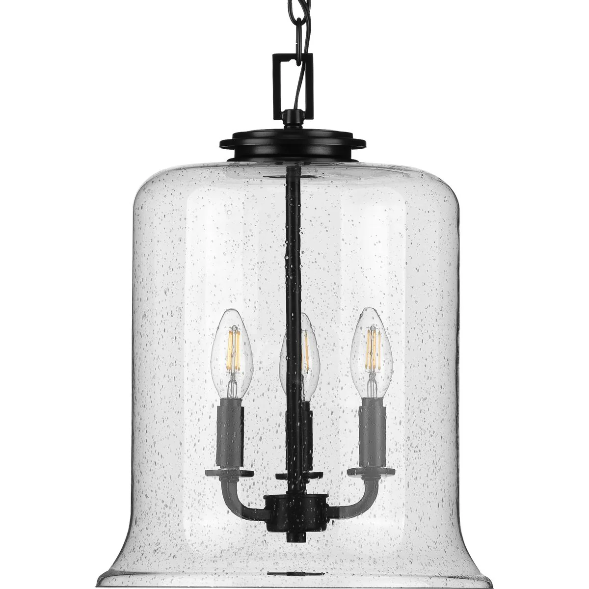 Winslett Collection Three-Light Clear Seeded Glass Pendant Light