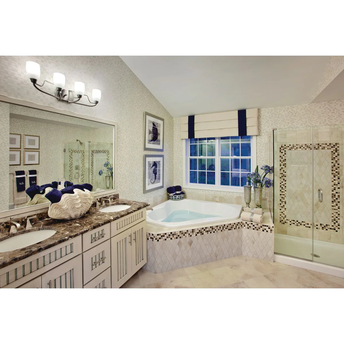 Wisten Collection Four-Light Etched Glass Bath Vanity Light - Image 3