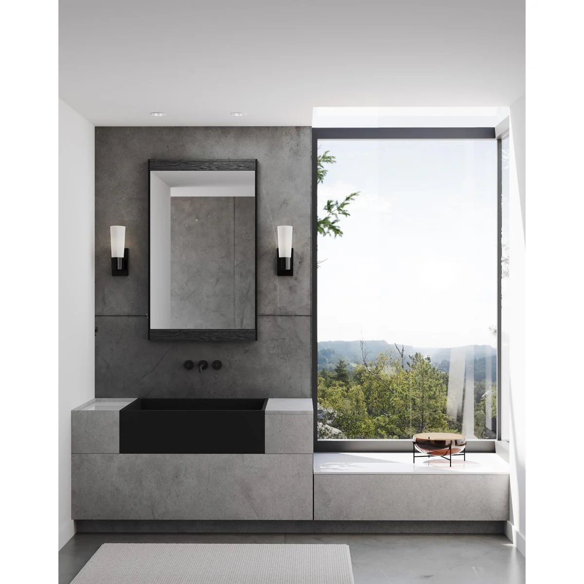 Zura Collection One-Light Etched Opal Glass Bath Vanity Light - Image 6