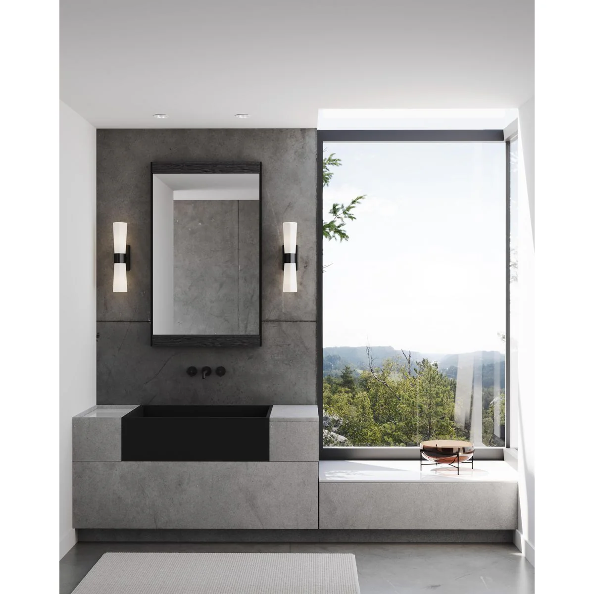 Zura Collection Two-Light Etched Opal Glass Bath Vanity Light - Image 4